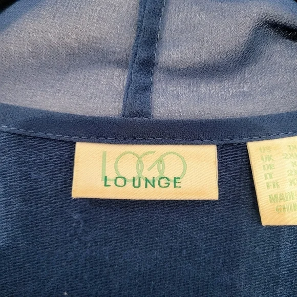 LOGO Lounge by Lori Goldstein Blue Soft Knit Open Front Waterfall Cardigan Sz 1X - Picture 4 of 12